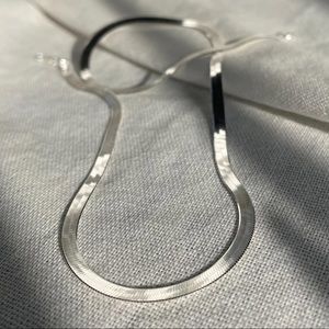 925 Italian Sterling Silver Herringbone Chain Necklace